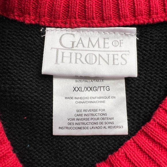 Game of Thrones Mens Joy To The Realm Ugly Christmas Sweater size Large Black - Picture 8 of 8